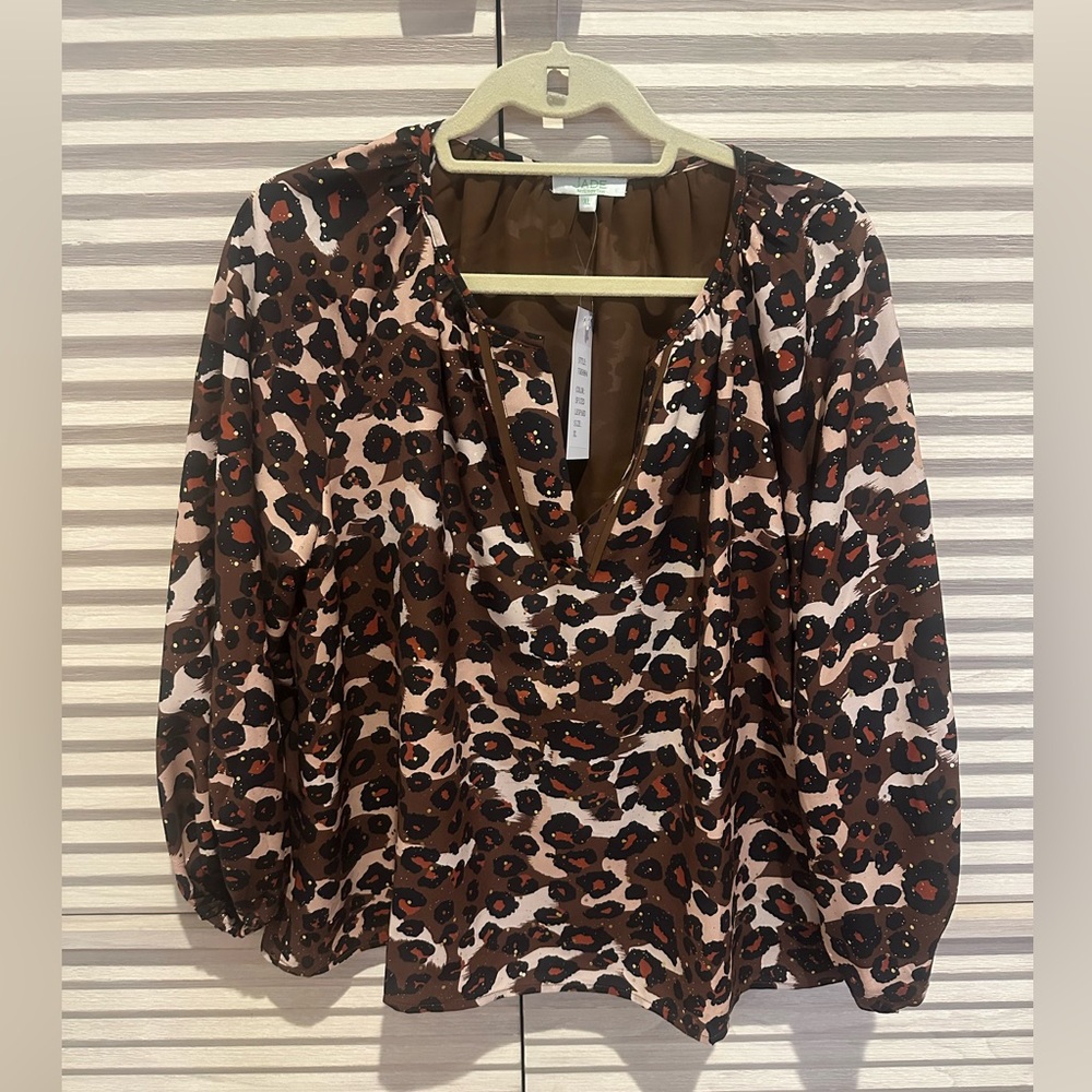 Jade Brown and Black Animal Print Blouse
